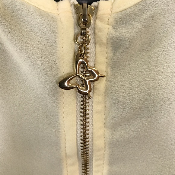 Laser Cut Owl Cute Flowy Zip-back Cream Tank S - Picture 5 of 8